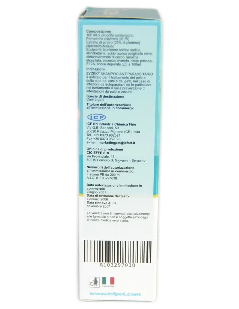 Zyzek ICF shampoo Antiparassitario 200 ml  