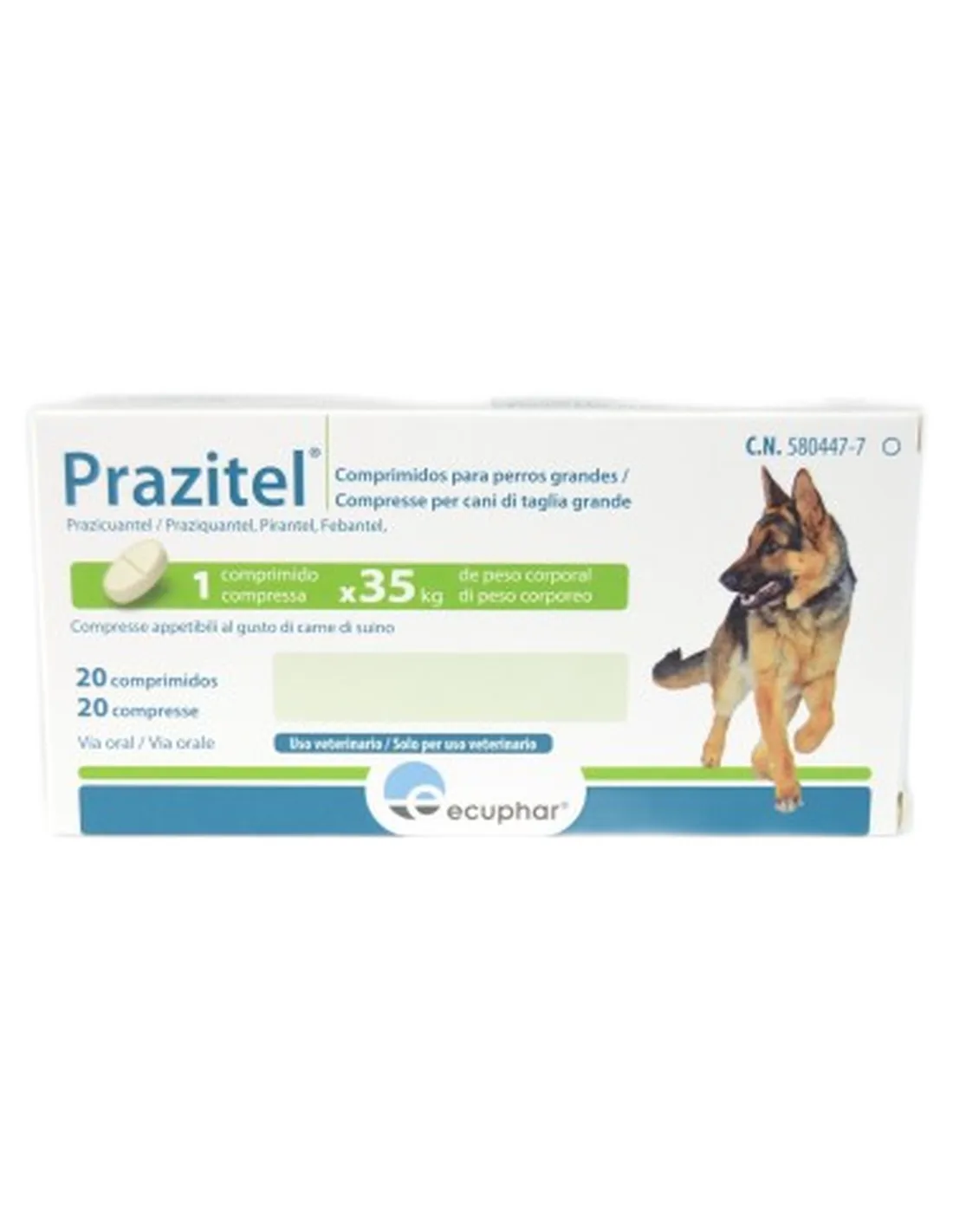 Prazitel per cani taglia grande 20 compresse   Prazitel per cani taglia grande 20 compresse