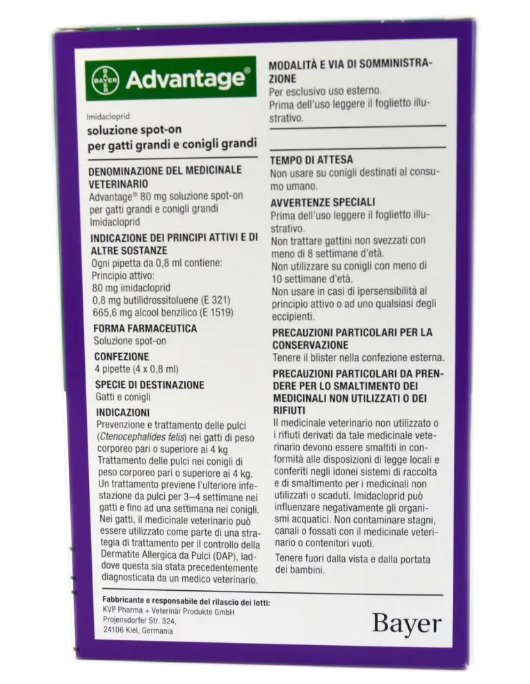 Advantage Spot-on 80 mg 4 pipette  