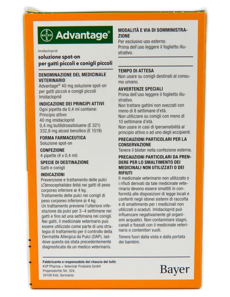 Advantage Spot-on 40 mg 4 pipette  