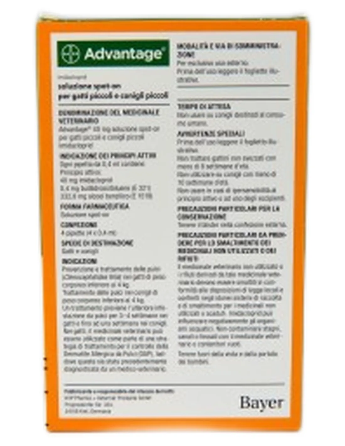 Advantage Spot-on 40 mg 4 pipette   Advantage Spot-on 40 mg 4 pipette