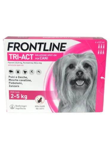 Frontline Tri-Act cani da 2 - 5 Kg 6 pipette
