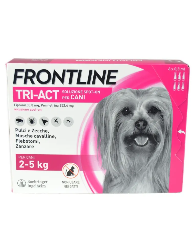 Frontline Tri-Act cani da 2 - 5 Kg 6 pipette  