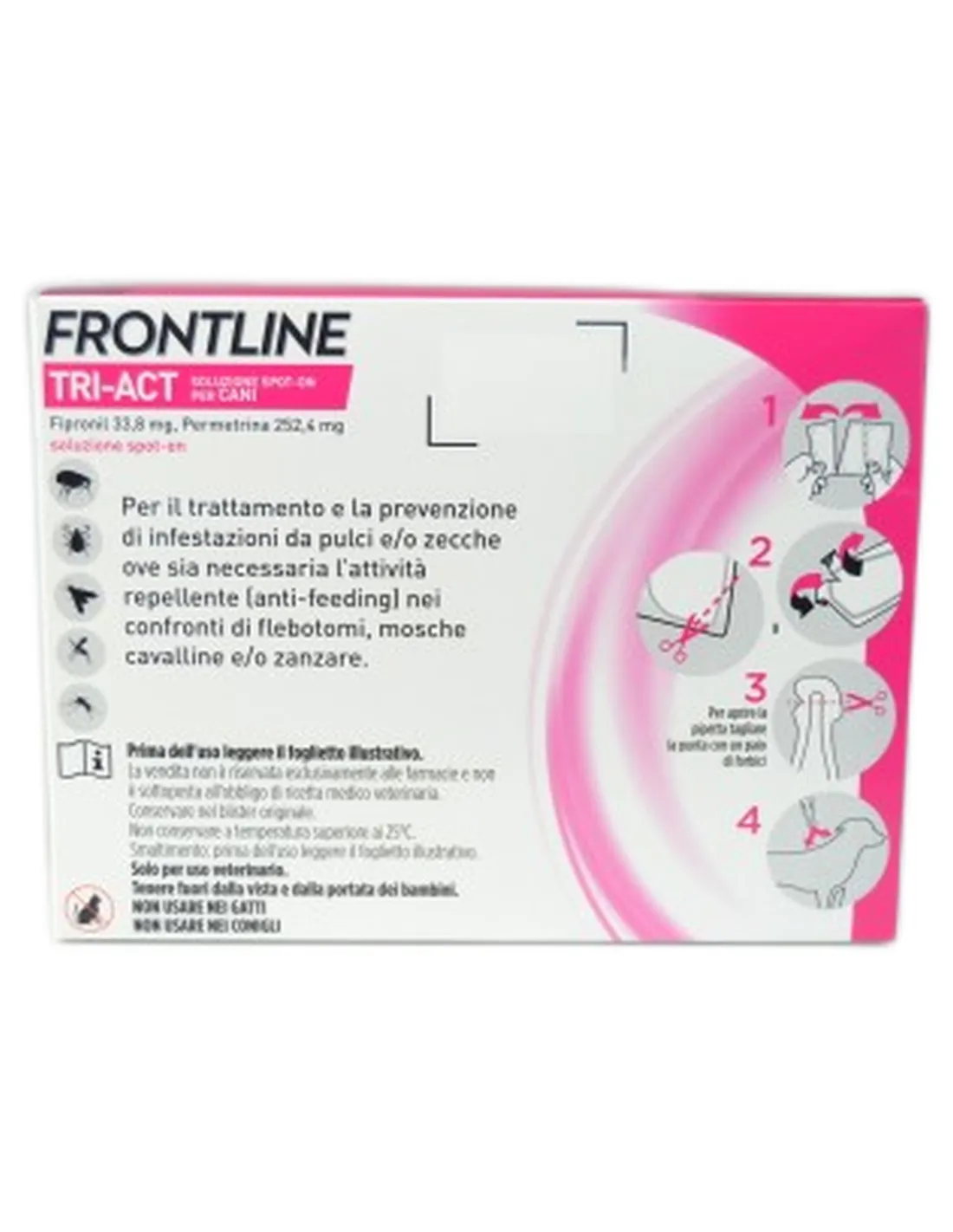 Frontline Tri-Act cani da 2 - 5 Kg 6 pipette   Frontline Tri-Act cani da 2 - 5 Kg 6 pipette