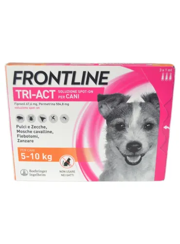 Frontline Tri-Act Spot-On 3 pipette cani da 5 a 10 kg  