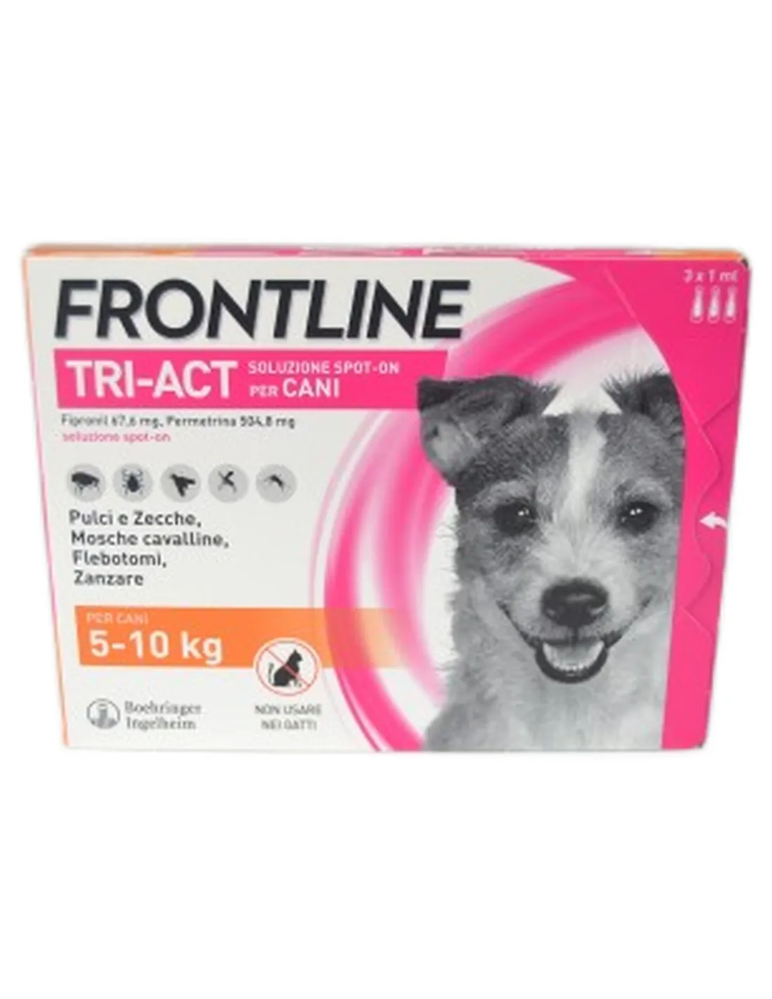 Frontline Tri-Act Spot-On 3 pipette cani da 5 a 10 kg  