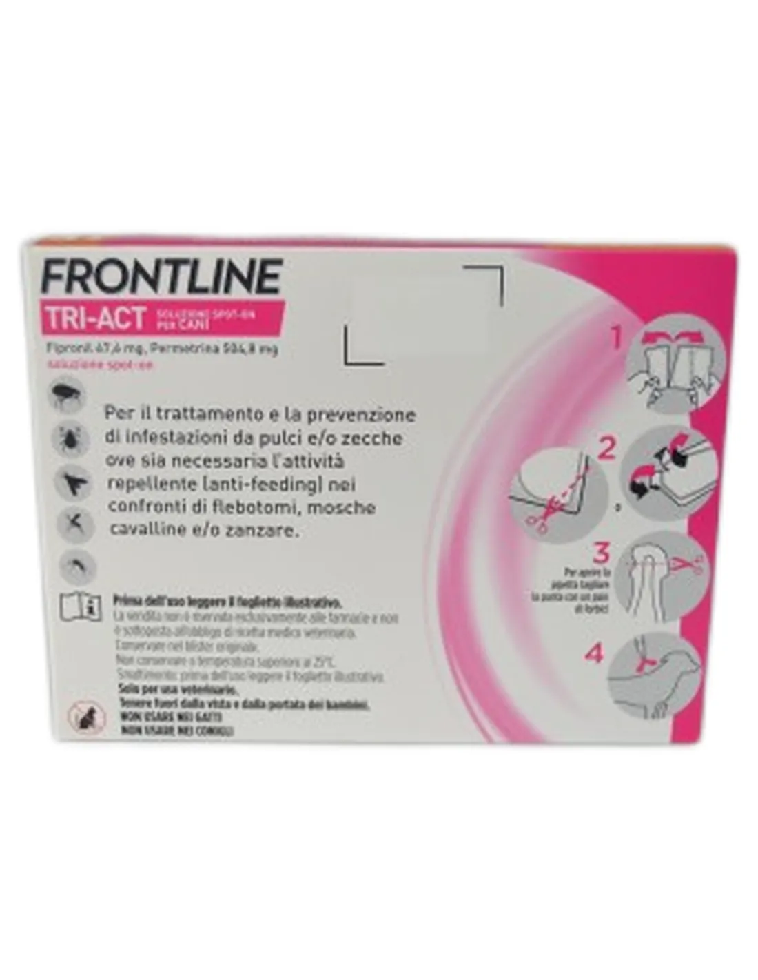 Frontline Tri-Act Spot-On 3 pipette cani da 5 a 10 kg  
