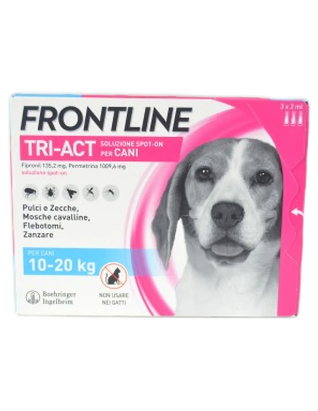 Frontline Tri-Act Spot-On 3 pipette cani da 10 a 20 kg   Frontline Tri-Act Spot-On 3 pipette cani da 10 a 20 kg