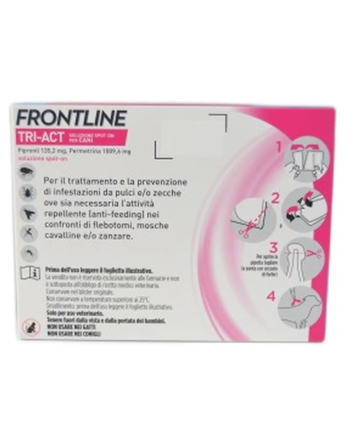 Frontline Tri-Act 6 pipette cani da 10 a 20 kg   Frontline Tri-Act 6 pipette cani da 10 a 20 kg