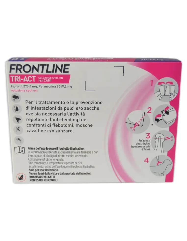 Frontline Tri-Act 3 pipette cani da 20 a 40 kg  