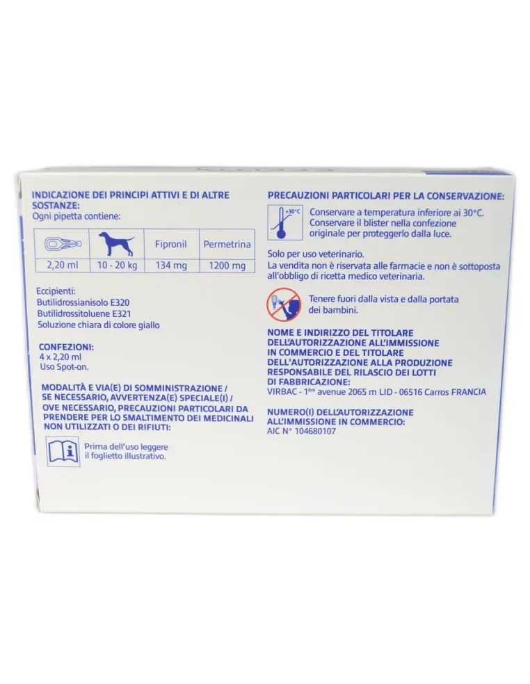 Effitix Medium Virbac 134 mg/1200 mg 4 pipette 2,20 ml  