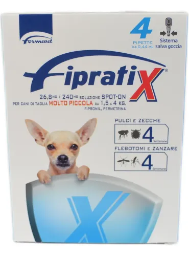 Fipratix spot-on per cani Formevet spot-on 4 pipette da 0,44 ml  