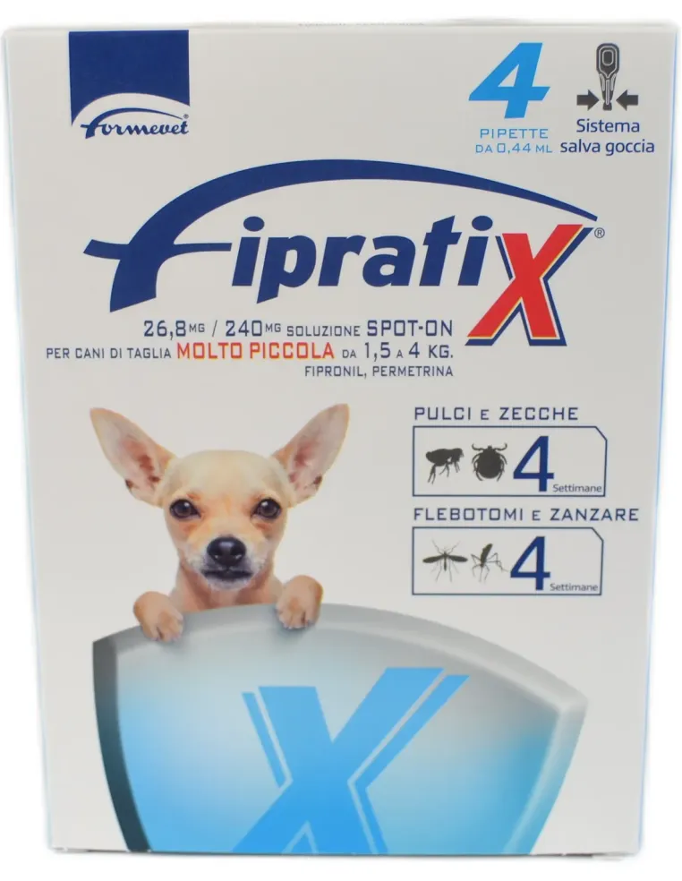 Fipratix spot-on per cani Formevet spot-on 4 pipette da 0,44 ml  