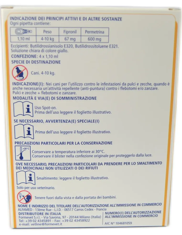 Fipratix 5-10 kg spot-on per cani 4 pipette  