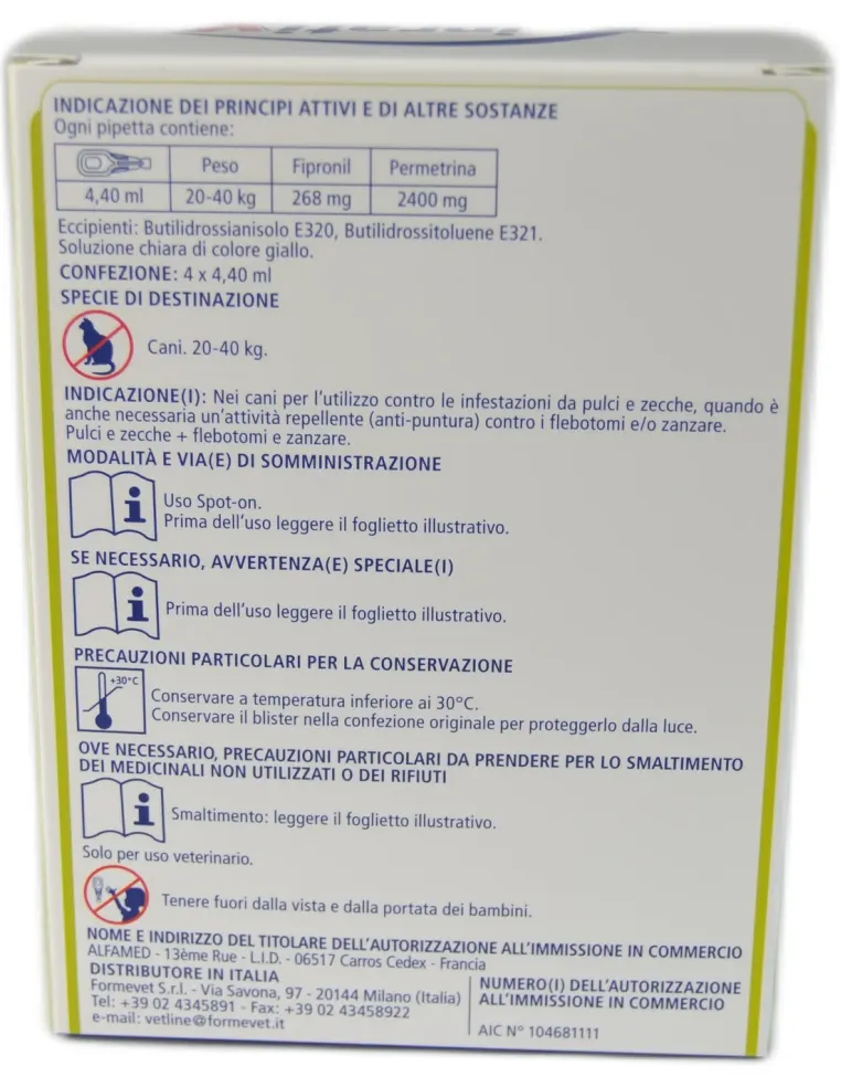 Fipratix spot-on per cani 20 - 40 kg 4 pipette  