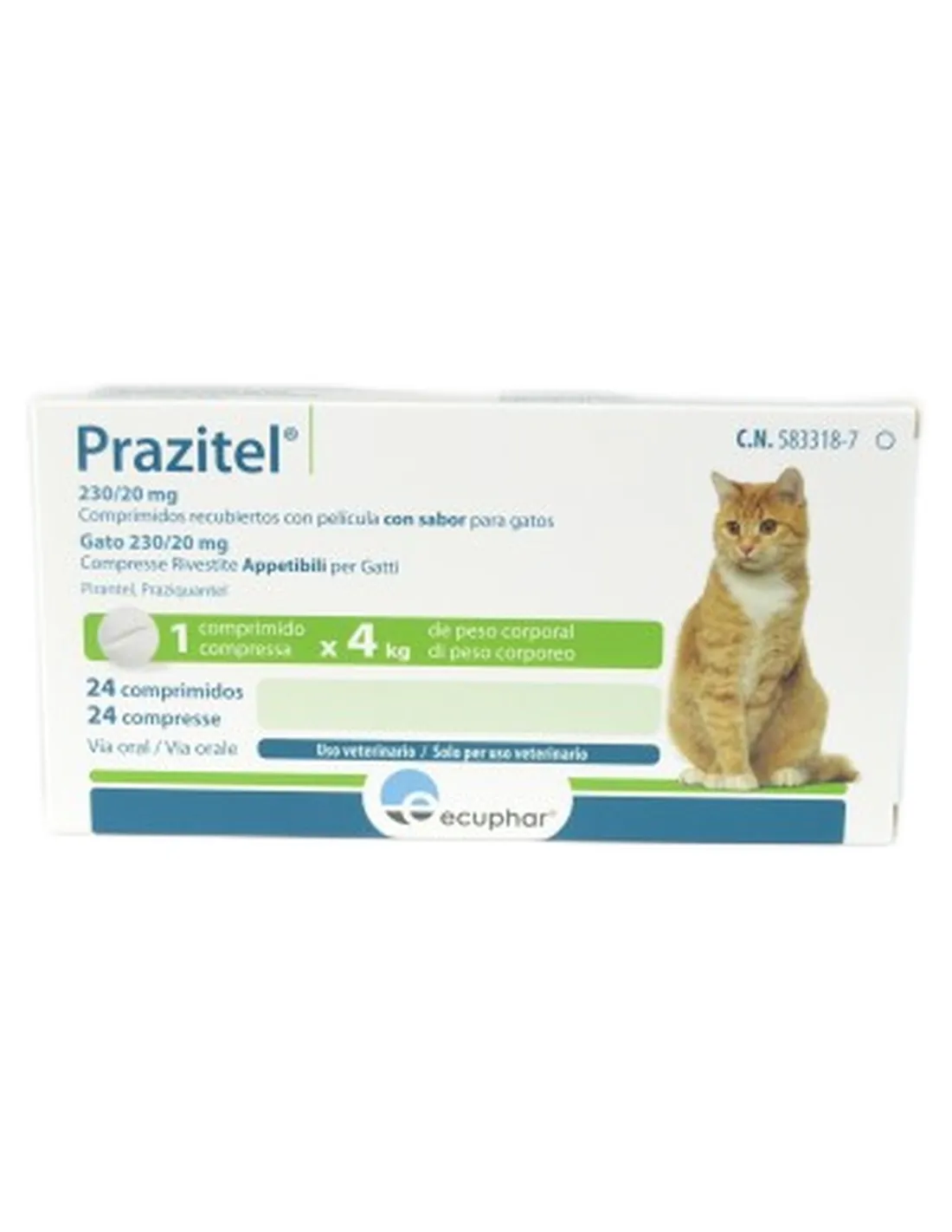 Prazitel Gatto 24 compresse rivestite appetibili Ecuphar  