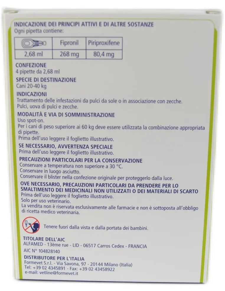 Fipralone Duo 20-40 kg spot-on 4 pipette  