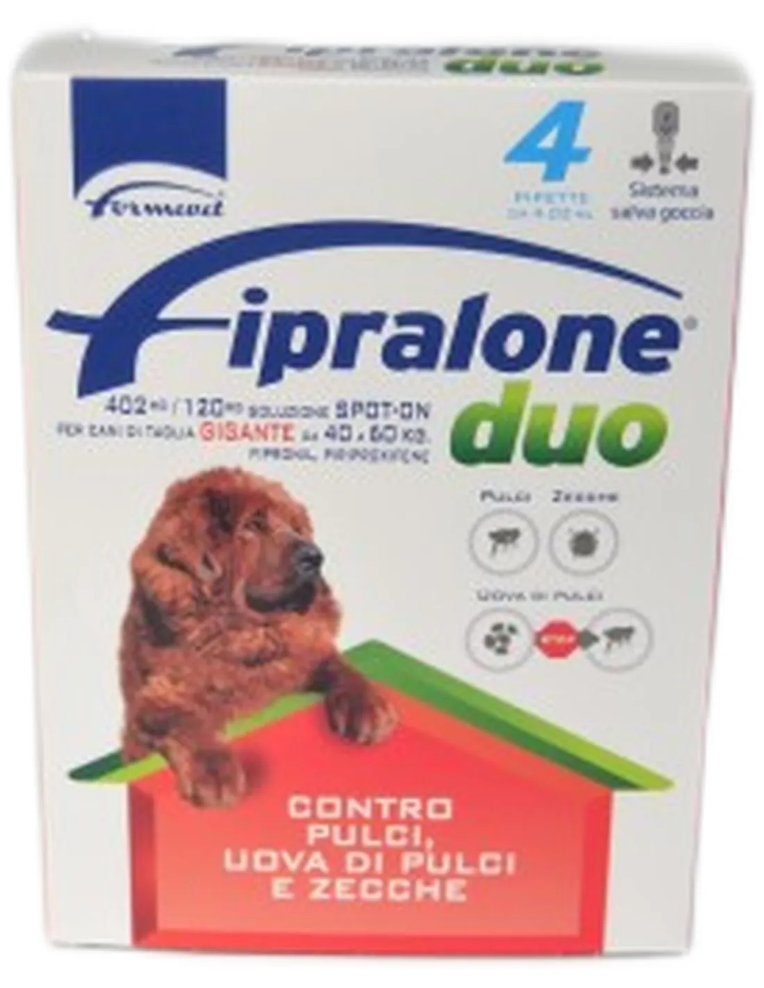 Fipralone Duo 40-60 kg spot-on 4 pipette   Fipralone Duo 40-60 kg spot-on 4 pipette