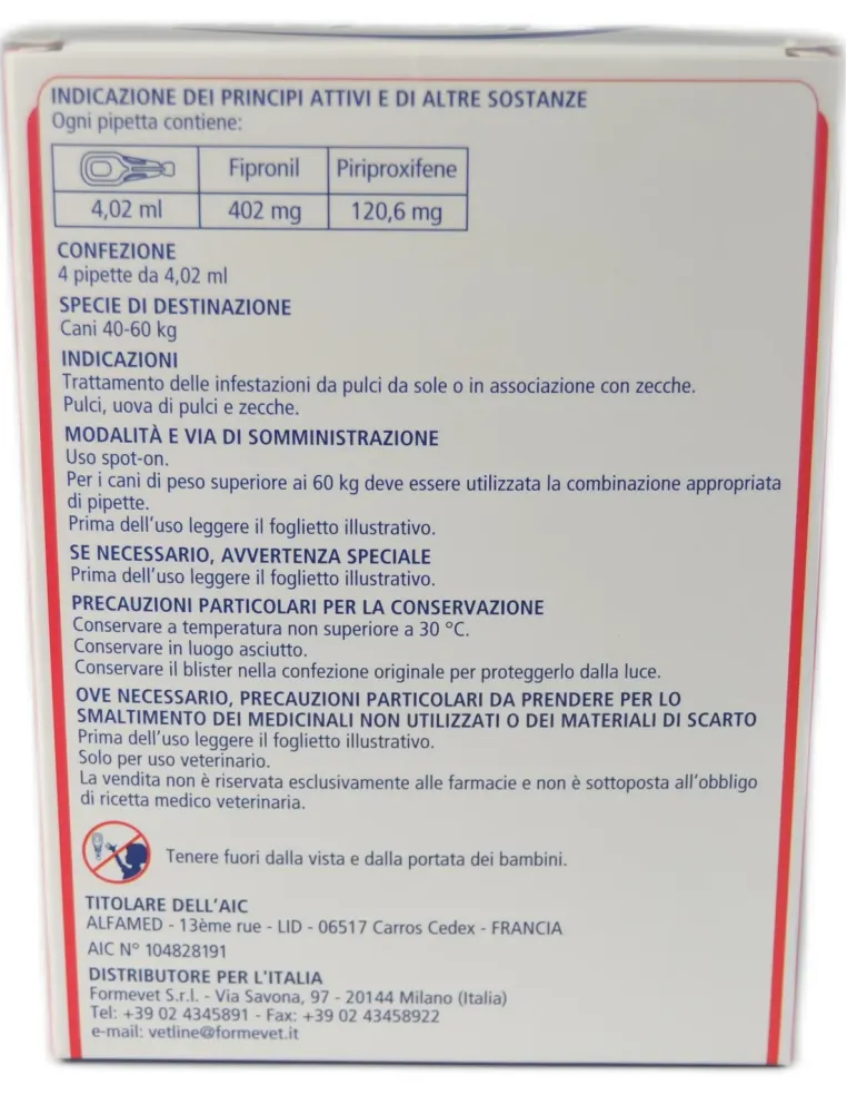 Fipralone Duo 40-60 kg spot-on 4 pipette
