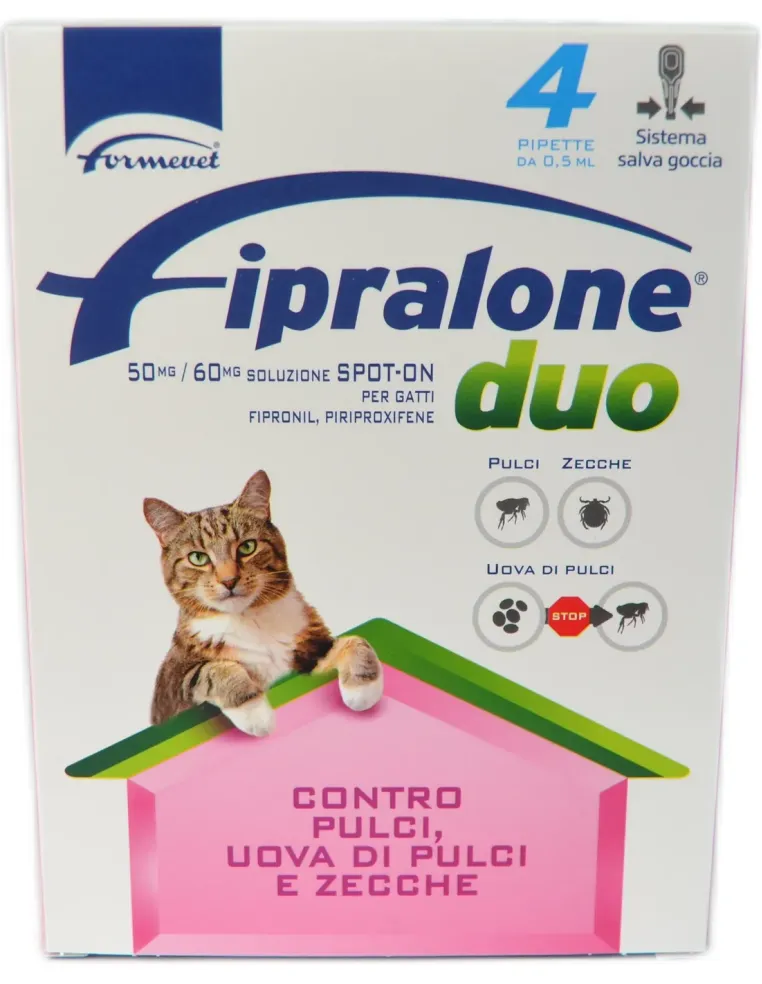 Fipralone Duo Gatto 50 mg/60 mg spot-on 4 pipette  