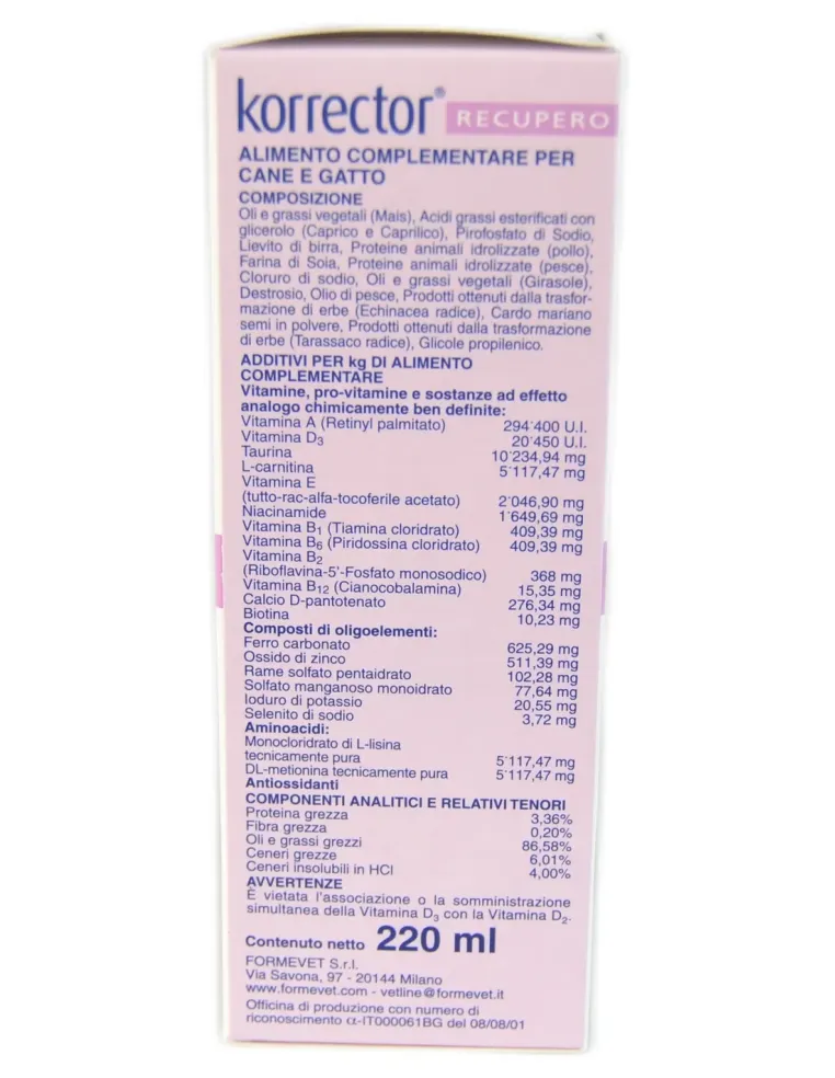 Korrector Recupero Formevet liquido flacone 220 ml  