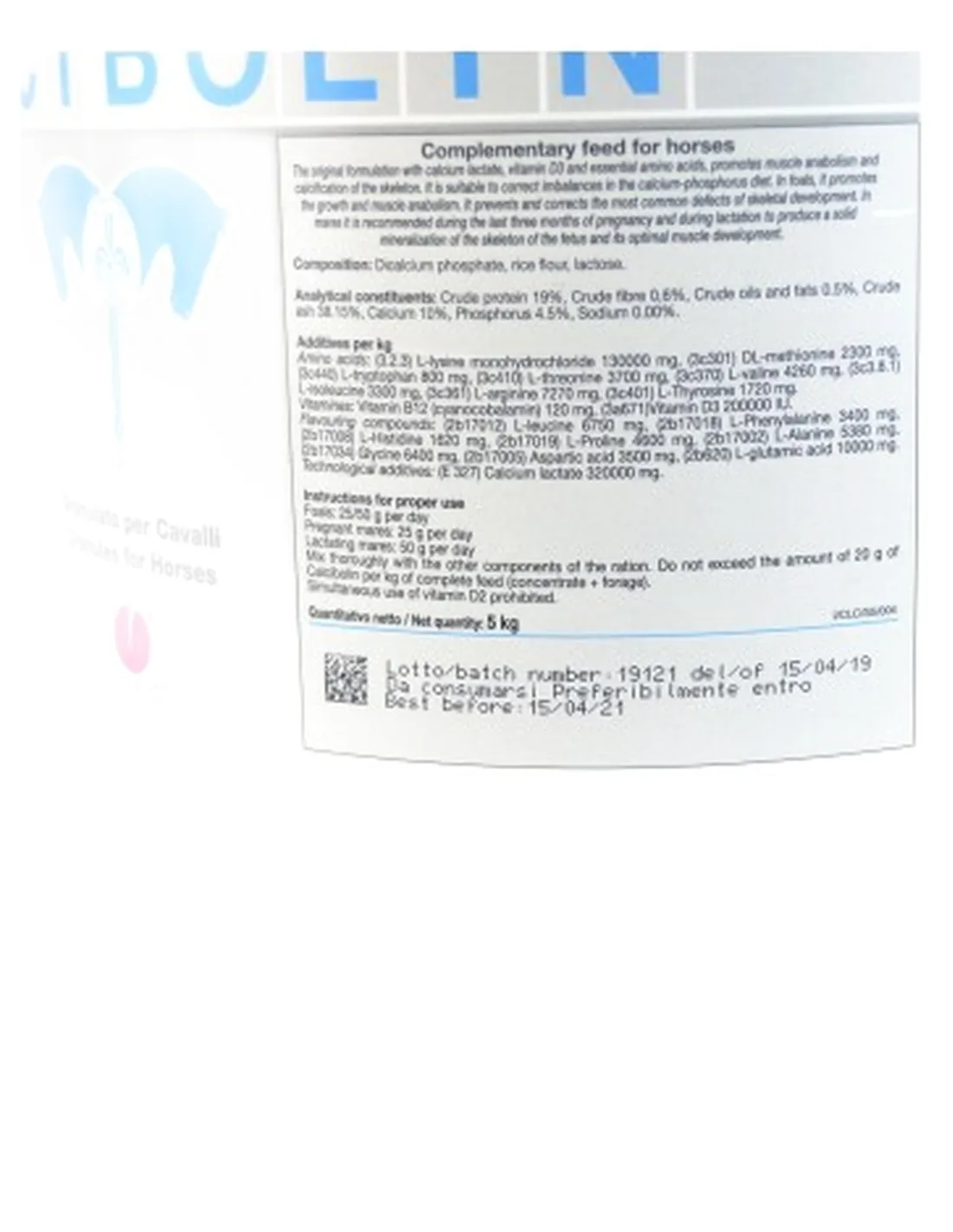 Calcibolin Acme sospensione orale granulato 5 kg   Calcibolin Acme sospensione orale granulato 5 kg