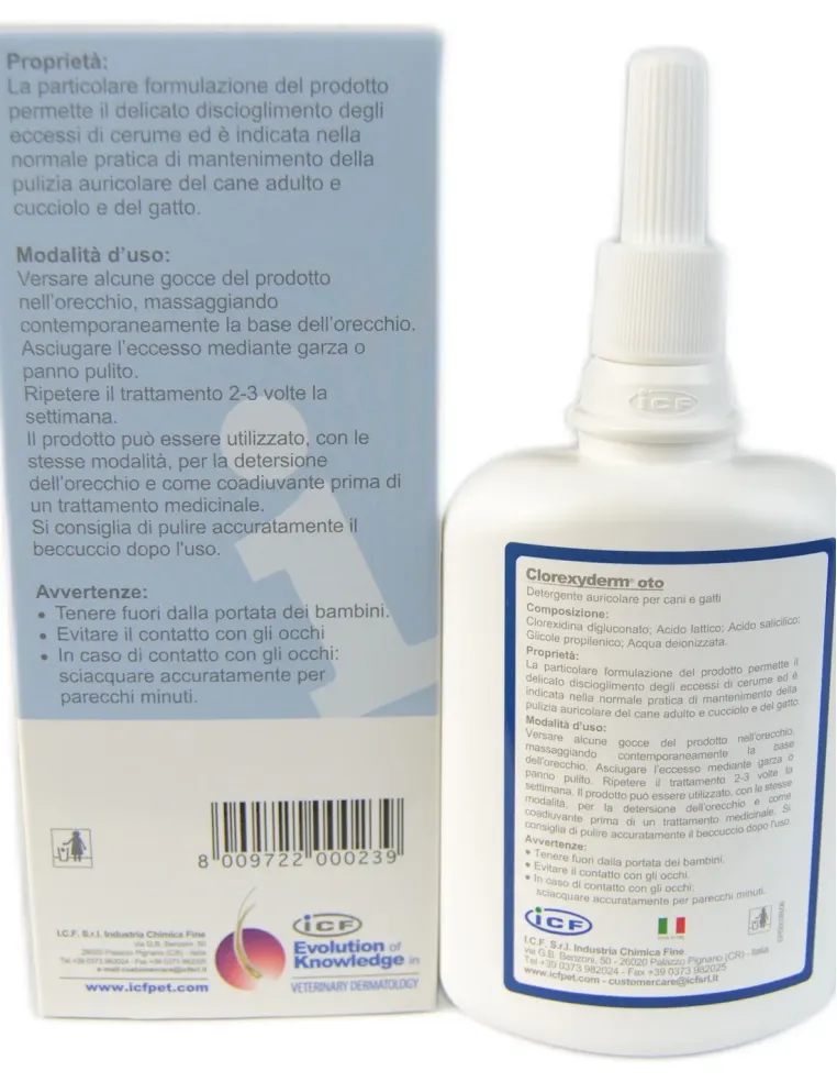 Clorexyderm Oto ICF detergente auricolare per cani e gatti 150 ml  