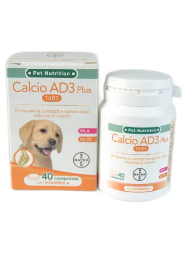 Calcio Ad3 Solubile Sviluppo Tabs - Bayer Pet Nutrition Bayer 40 tabs  