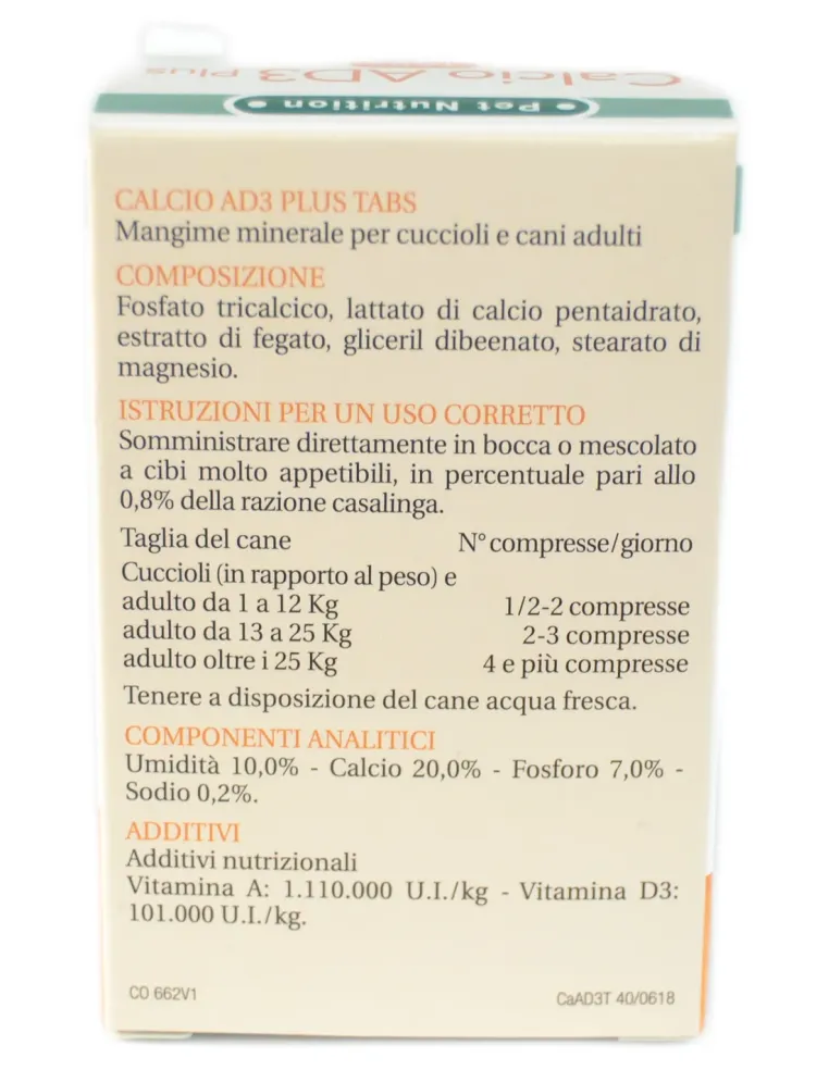 Calcio Ad3 Solubile Sviluppo Tabs - Bayer Pet Nutrition Bayer 40 tabs