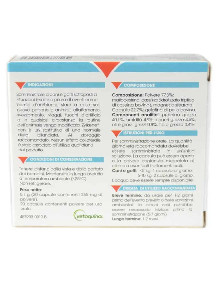 Zylkene Vetoquinol 20 capsule 75 mg