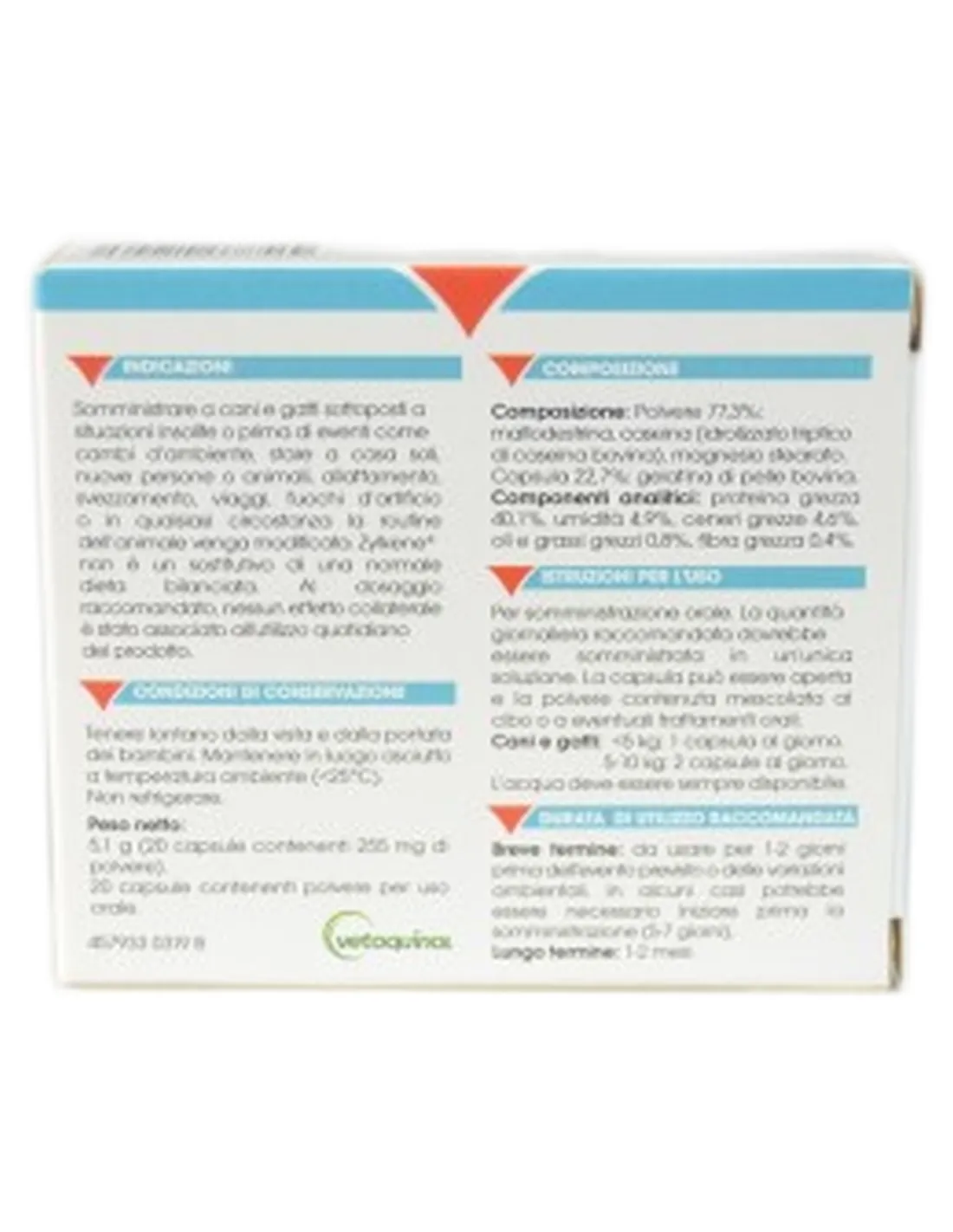 Zylkene Vetoquinol 20 capsule 75 mg  