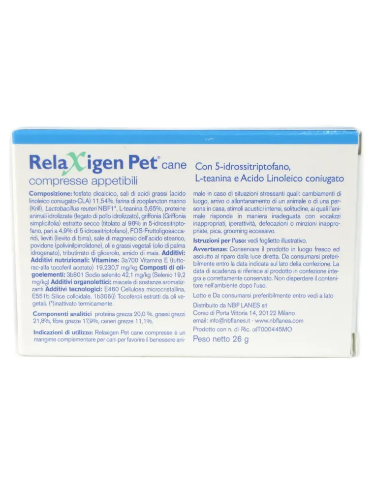 Relaxigen Pet cane 20 compresse appetibili NBF