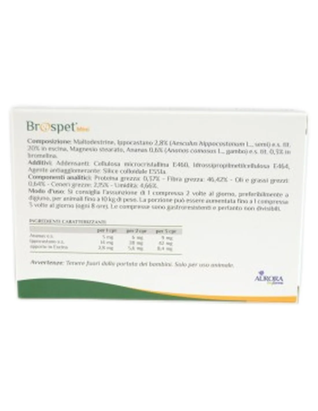Brospet Mini Aurora Biofarma 20 compresse  