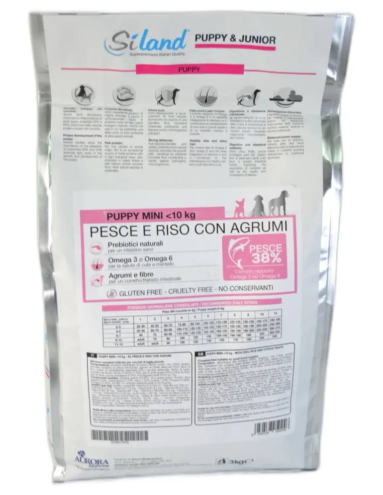 Siland Puppy Mini pesce azzurro riso e agrumi 3 kg  