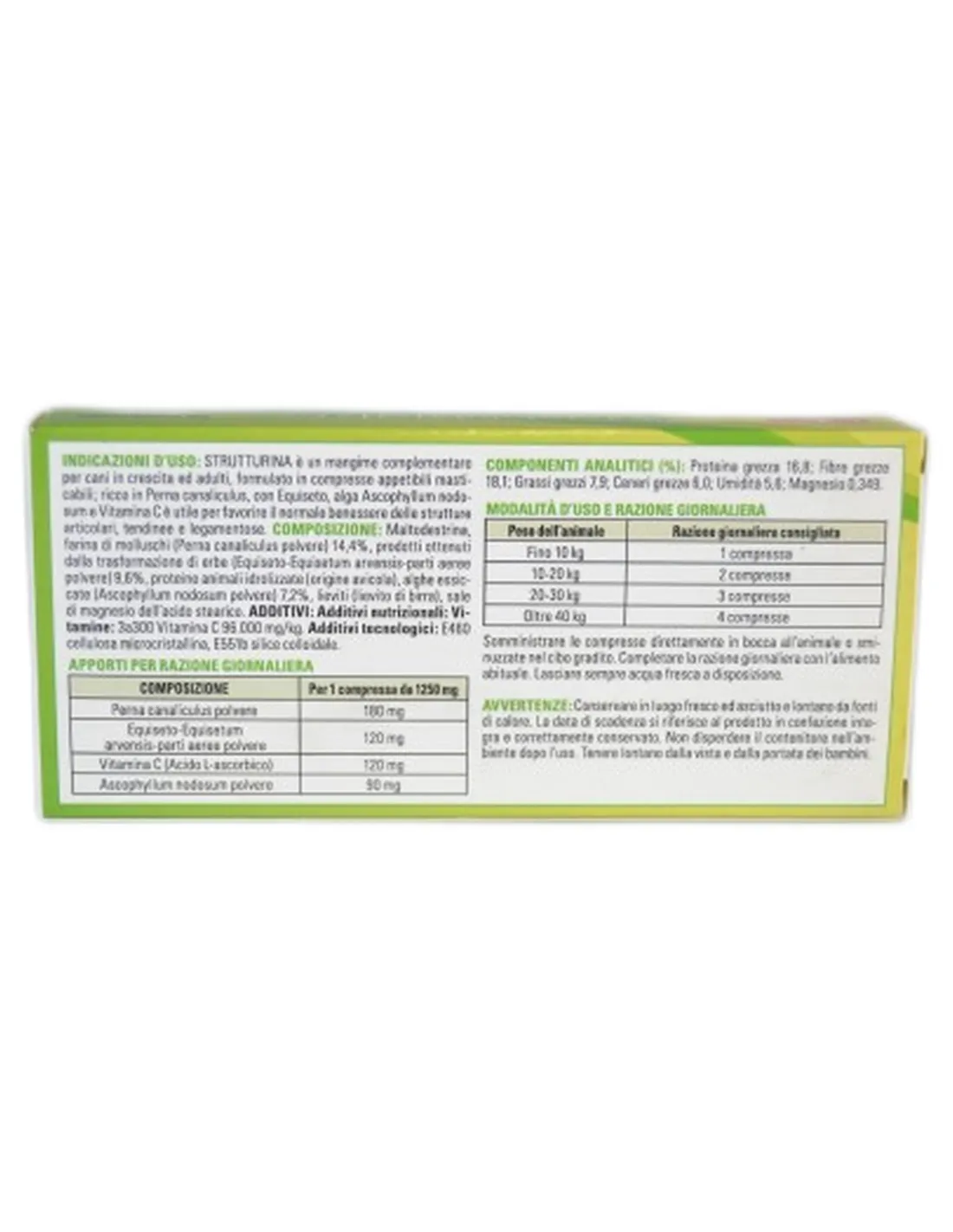 Strutturina Buona Pet 30 compresse 37,5 g   Strutturina Buona Pet 30 compresse 37,5 g