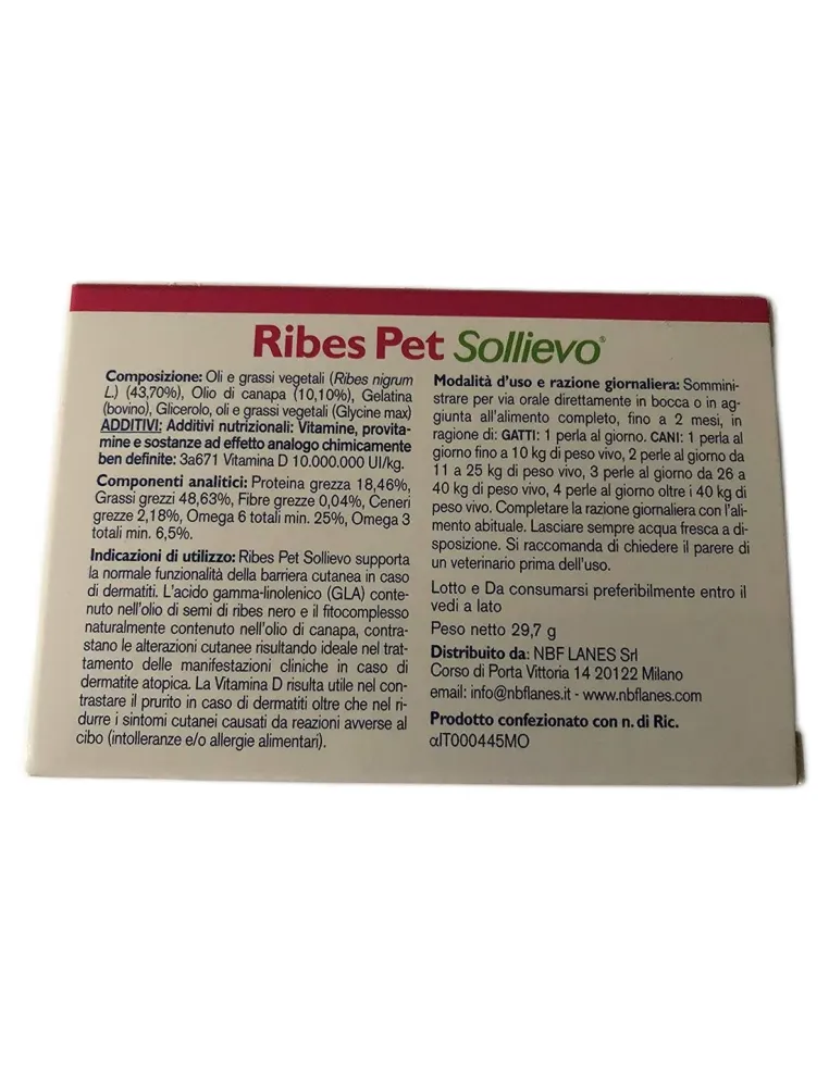 Ribes Pet Sollievo cane e gatto 60 perle  