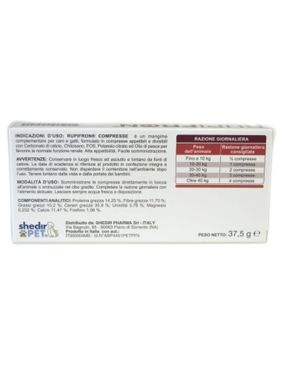 Rupifron 30 Compresse da 1250 mg/37,5gr Shedir Pharma  