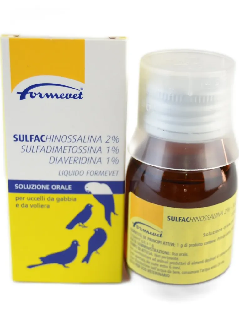 Sulfachinossalina 2% Sulfadimetossina 1% Diaveridina 1% Formevet 40 ml  