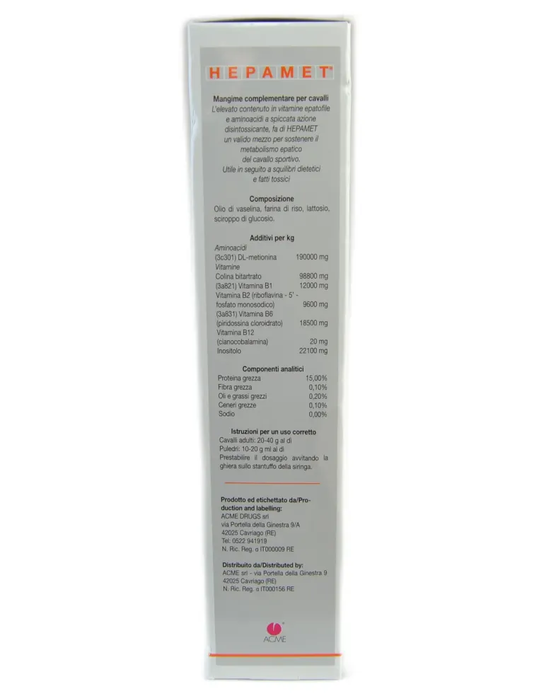 Hepamet Acme sospensione orale pasta 5 siringhe 100 g  
