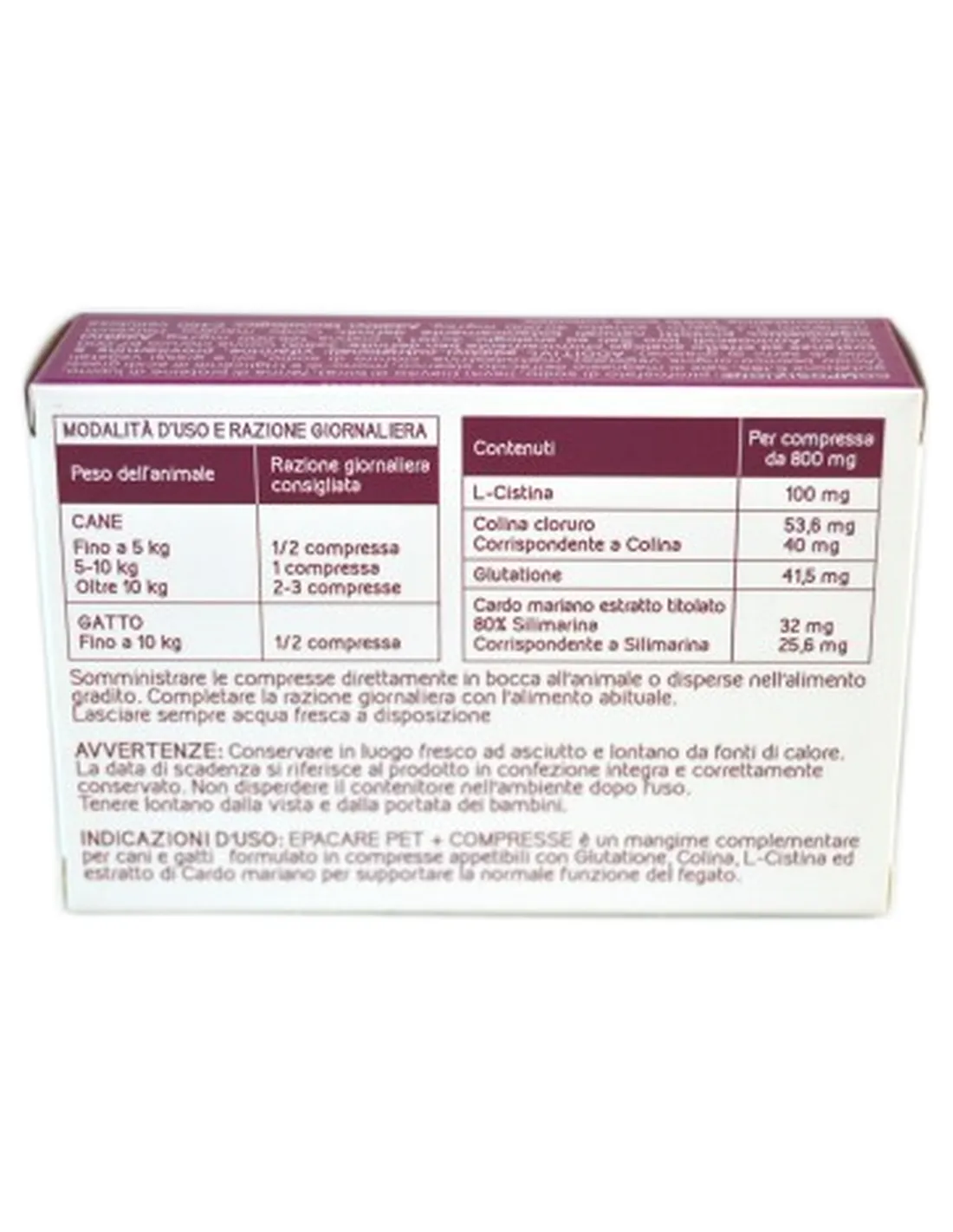 Epacare Pet + Plus 30 compresse  