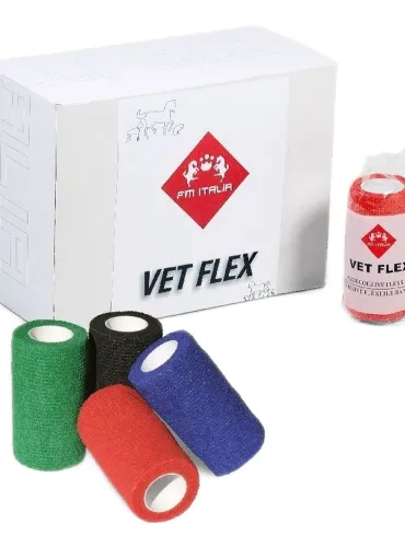 Vet Flex FM Italia fasce coesive rosso cm 10 x 4,5 m