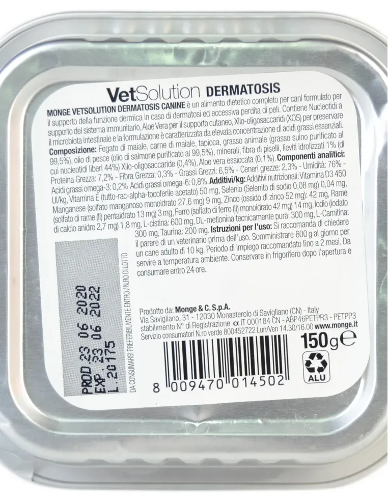 Monge Vetsolution dermatosis canine 150 g  