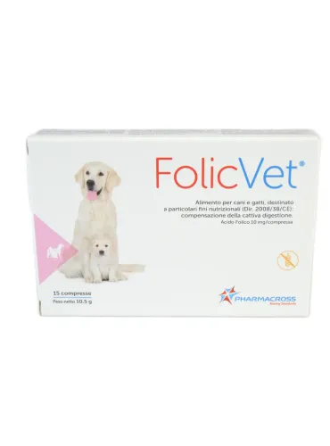 Folicvet 10,5 g 15 compresse per cani e gatti Pharmacross