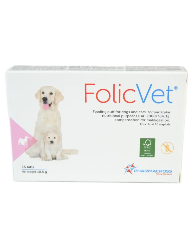 Folicvet 10,5 g 15 compresse per cani e gatti Pharmacross  