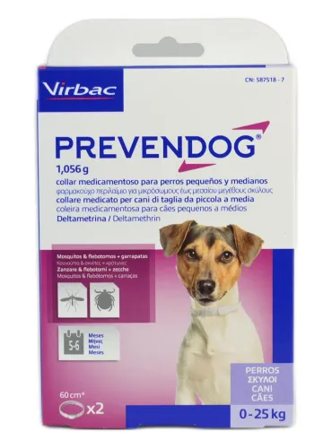 Prevendog cani 0-25 kg 2 collari 60 cm  