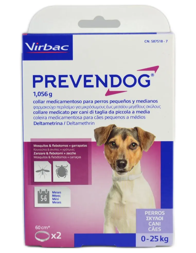 Prevendog cani 0-25 kg 2 collari 60 cm  
