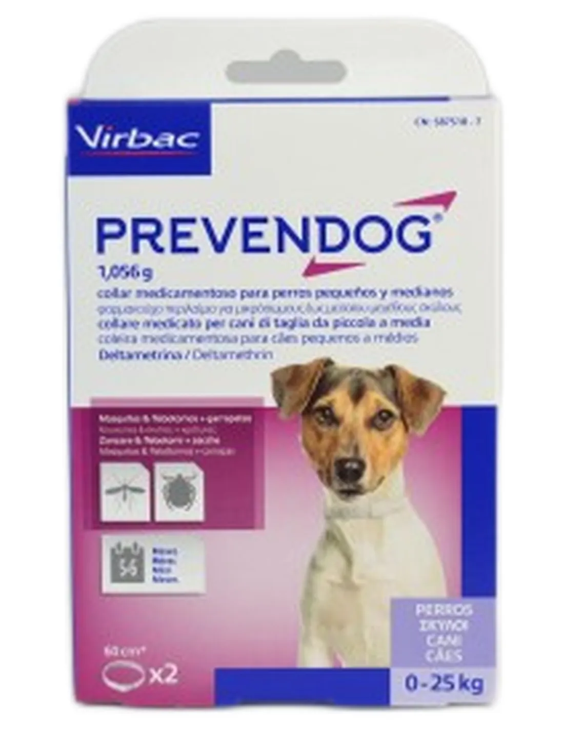 Prevendog cani 0-25 kg 2 collari 60 cm  
