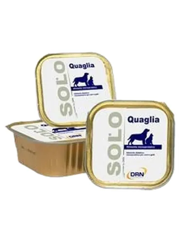 Solo Quaglia DRN per cani e gatti vaschetta da 100 g
