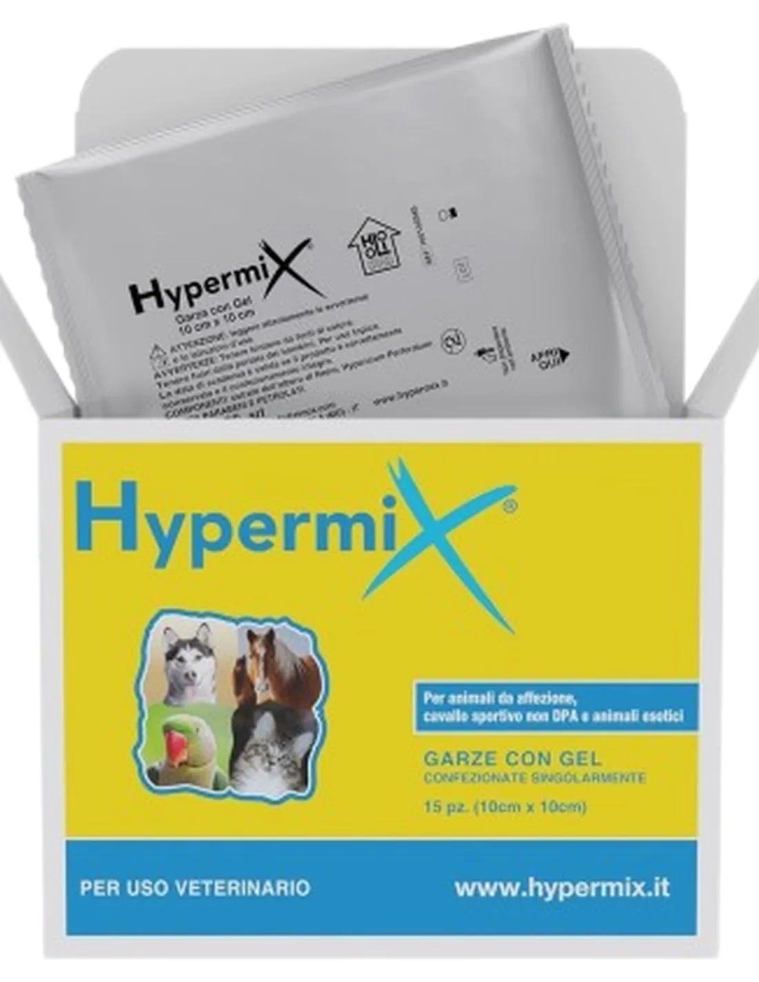 Hypermix 15 garze con gel 10x10 cm  