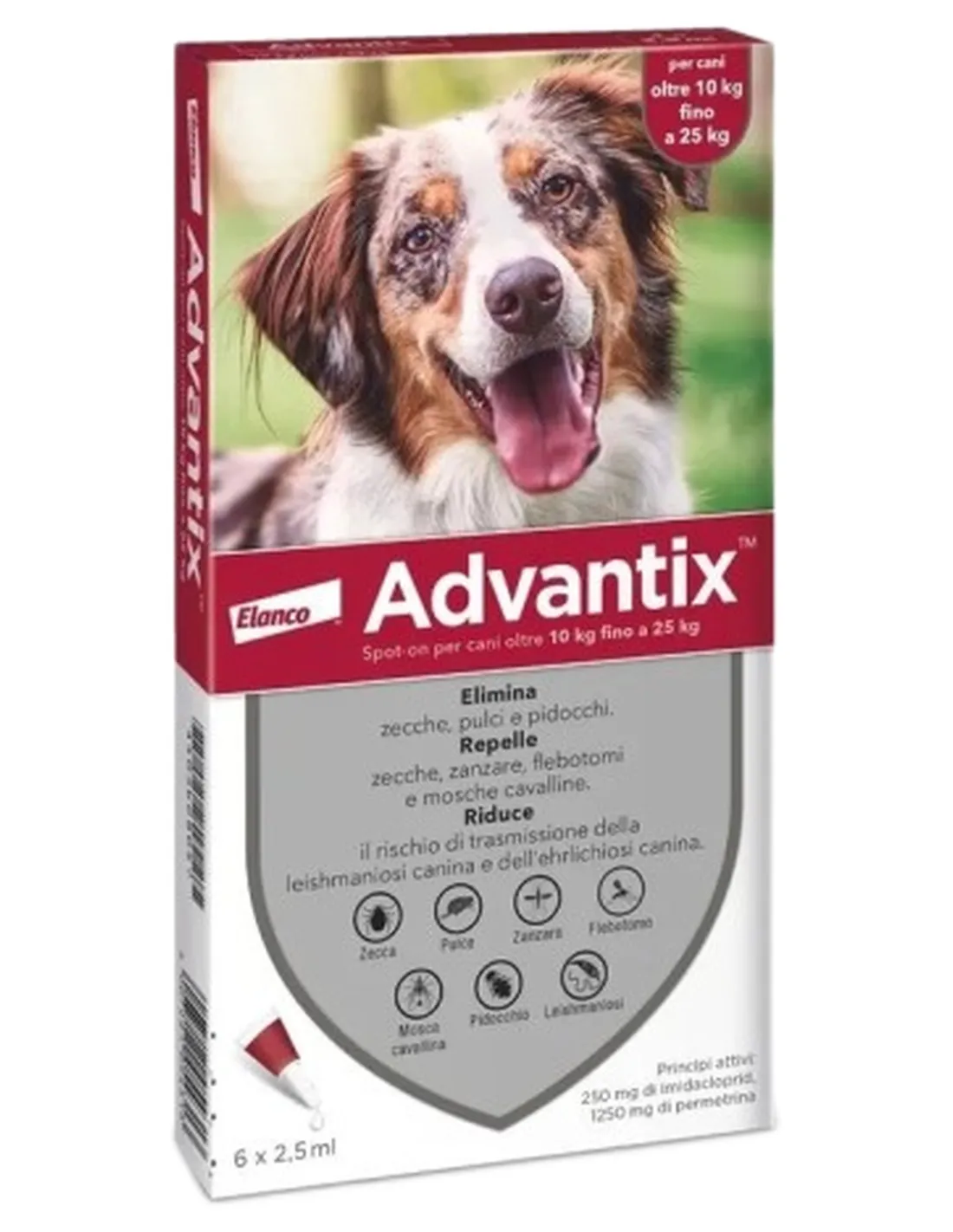 Advantix cani 10 - 25 kg 6 pipette   Advantix cani 10 - 25 kg 6 pipette